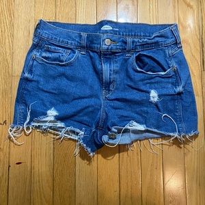 old navy boyfriend ripped jean shorts